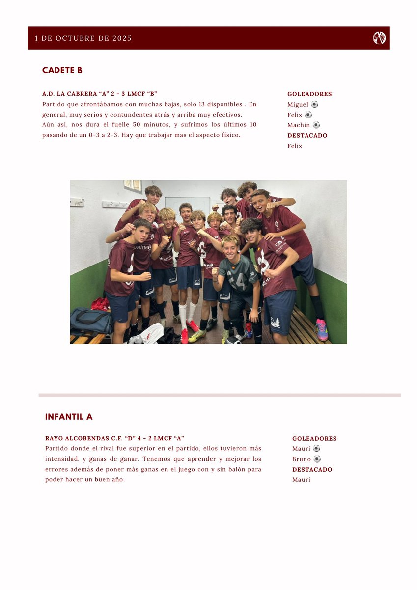 LAMORALEJACF's tweet photo. 📰 NOTICIAS LA MORALEJA C.F. - 1 OCT (2/2) 📰
#Newsletter #PatrocinadoresLMCF
#VAMOSLMCF🦌❤️ https://t.co/sJGA4DLcVK