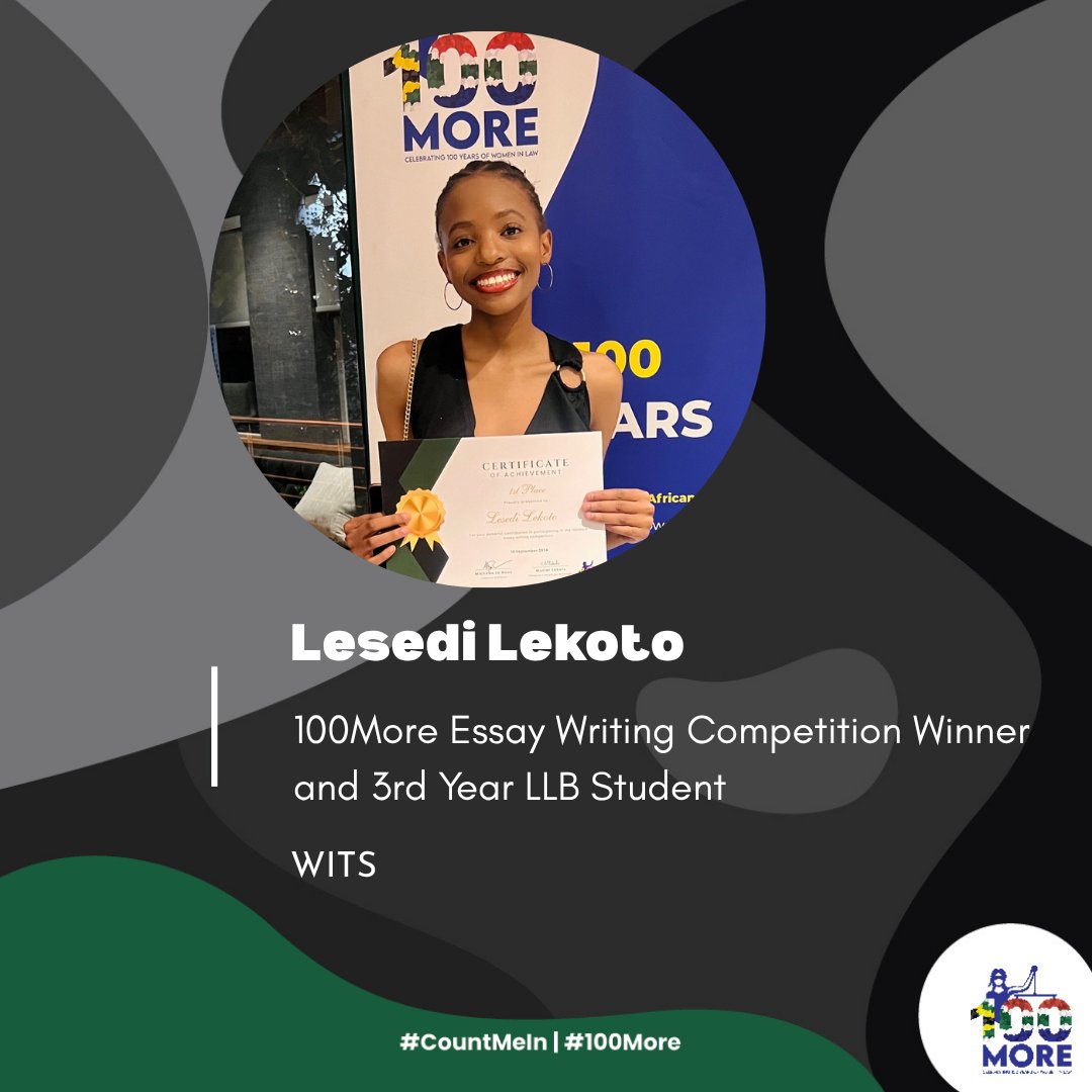 “The centenary, to me, presents a call to action: Women in the legal profession must continue the fight for more substantive representation and inclusive policies in the profession and wider society, and to continue lifting one another as we rise.” #100more #CountMeIn #WomenInLaw
