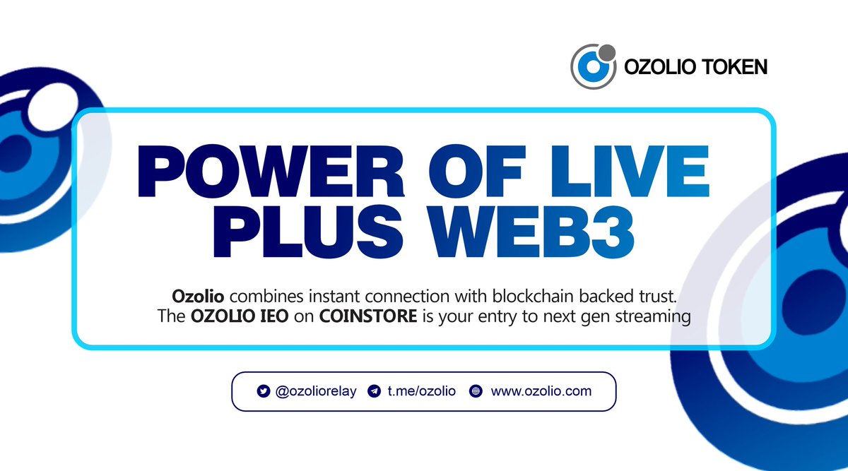 🌟 Ozolio is redefining streaming!
Powered by AI with:

⚫ Smart interactions 

🟣 Live insights 

🟤 🎮 Fun gamification

Launching soon on <a href="/CoinstoreExc/">Coinstore</a>
🔗 ozoliotoken.io

Join 👇

h5.coinstore.vip/h5/signup?invi…

#Ozolio #Coinstore #IEO