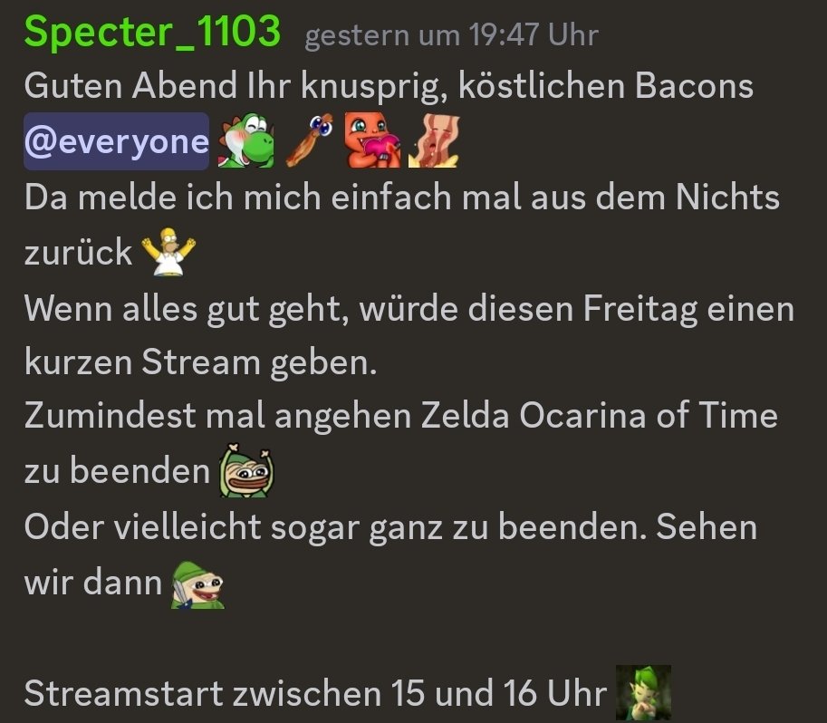 Achsooo x gibt es ja auch noch. äh also morgen hier ne, folgendes. Kurzer Stream, mal gucken wie weit wa kommen, vllt. beenden wir es auch ⚔️