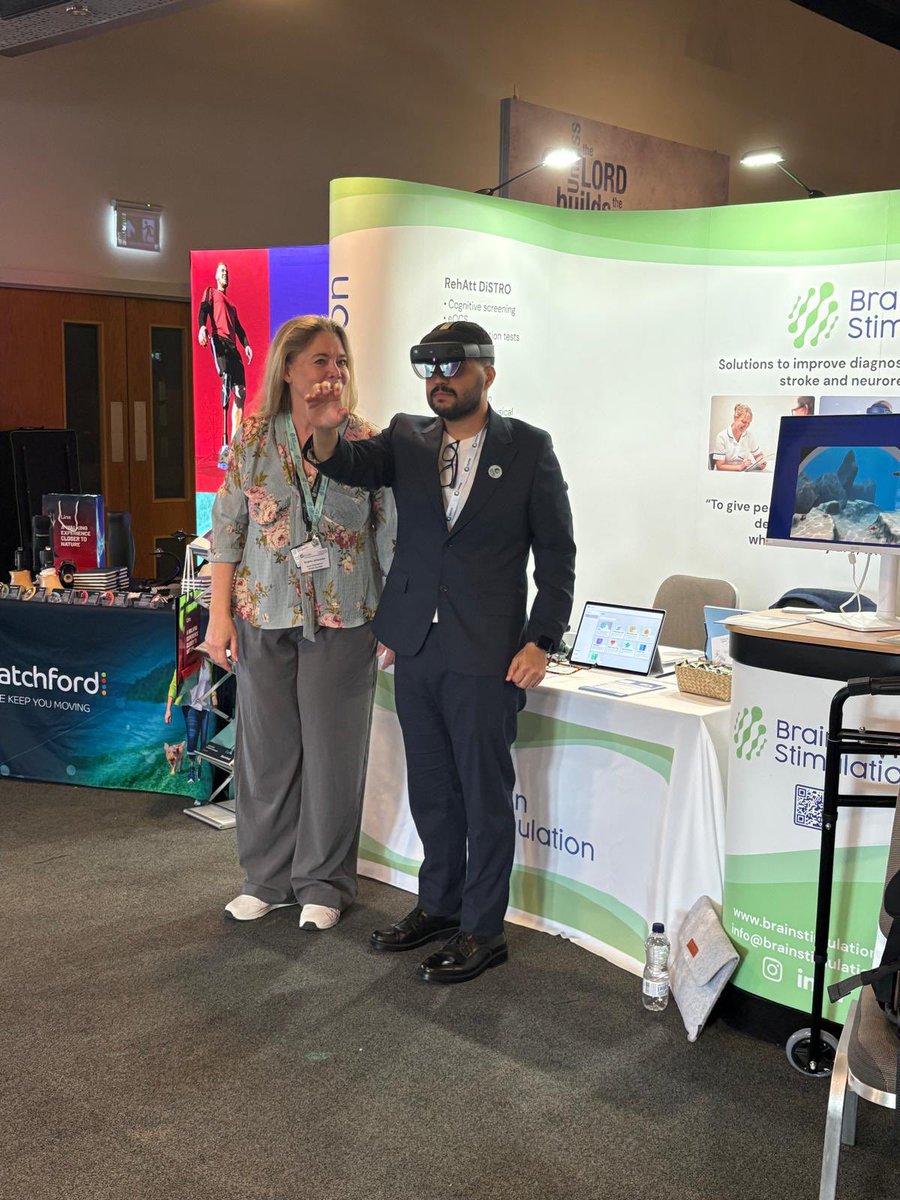 brain_stimAB's tweet photo. It was great to attend the @BSPRM_UK conference this week, fantastic couple of days.  Great to showcase our products, a digital platform including the digital OCS for cognitive assessment and our XR augmented reality glasses for the rehab of stroke patients. #stroke #digital https://t.co/2KuZAURiTv