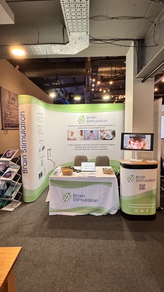 brain_stimAB's tweet photo. It was great to attend the @BSPRM_UK conference this week, fantastic couple of days.  Great to showcase our products, a digital platform including the digital OCS for cognitive assessment and our XR augmented reality glasses for the rehab of stroke patients. #stroke #digital https://t.co/2KuZAURiTv