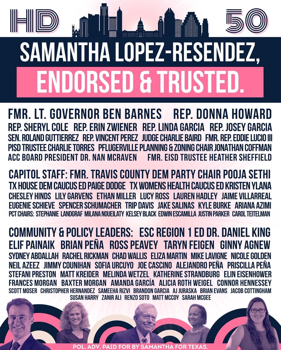 🚨<a href="/aclfestival/">ACL Festival</a> Weekend One is here with a great lineup — and so is our campaign!🎶🎸

I’m proud and grateful to announce my first round of endorsements for HD50. Each of these supporters represents the best of our community, and I’m honored to have them by my side! 

Check out