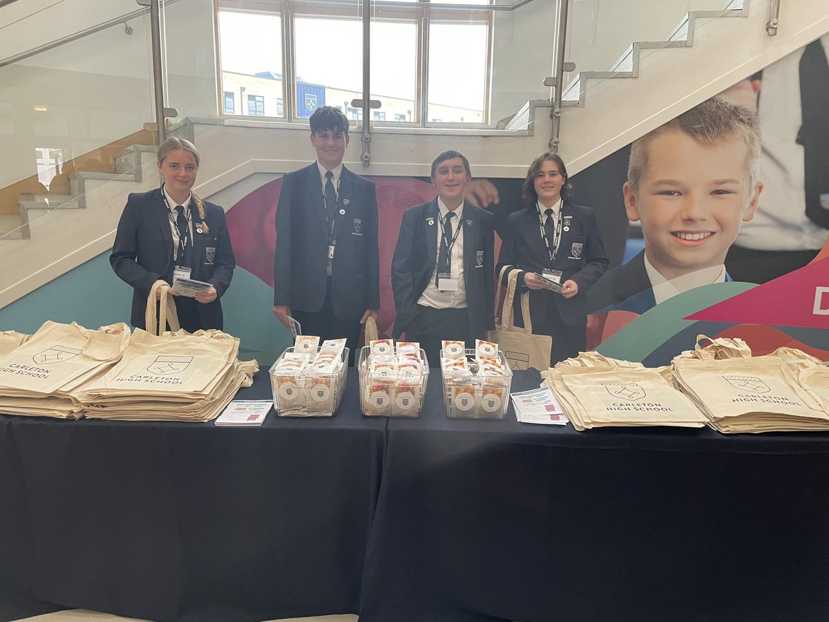 PATCarletonHigh's tweet photo. A warm welcome to Carleton High School’s Open Evening - our students and staff are on hand to answer any queries you have about life at CHS. We can’t wait to show you round! 
#CHSOpenEvening2025 #Welcome #TeamCarleton https://t.co/NYC3Q61IxH