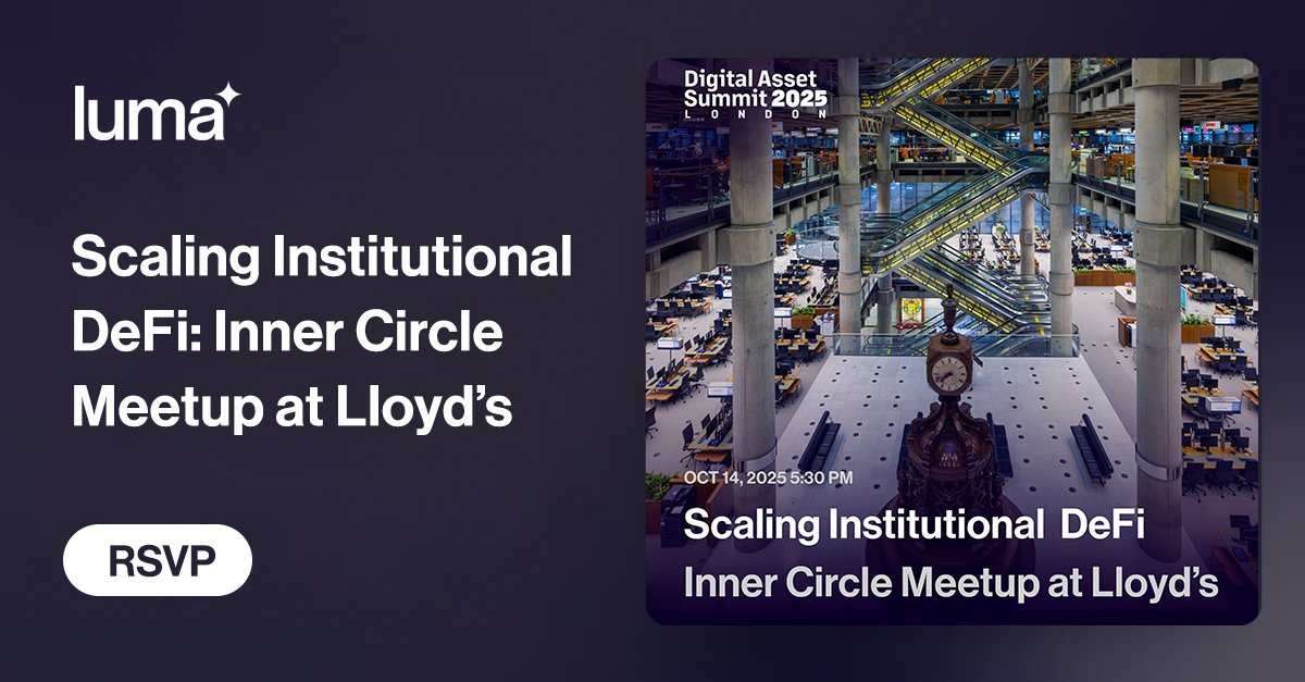 Lloyd's of London에서 열리는 기관형 DeFi 이너 서클 밋업 배너