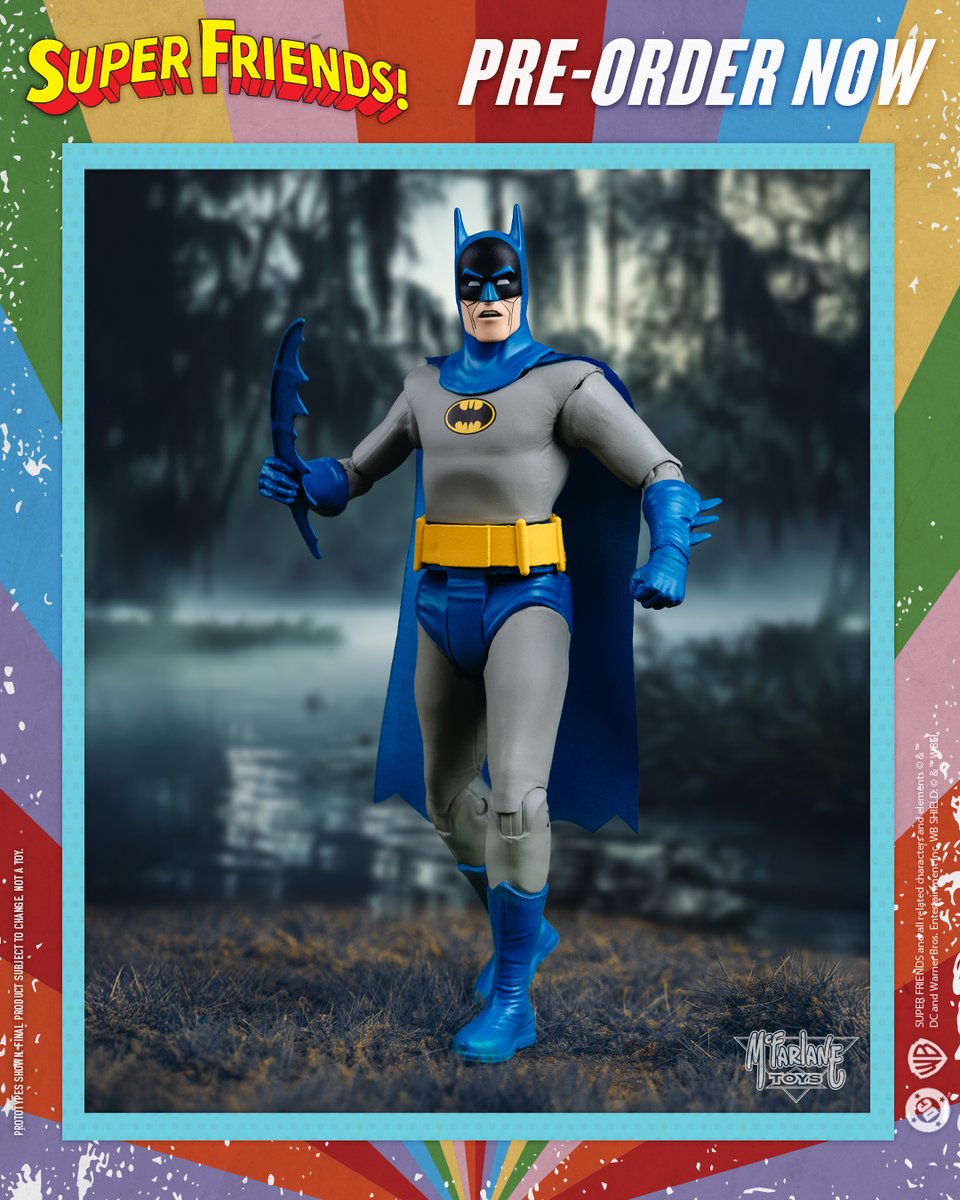 mcfarlanetoys's tweet image. Bizarro Batman™ is available for pre-order NOW at select retailers! ➡️ bit.ly/BizarroBatmanS…   

6" scale figure is based on the Super Friends™ show and includes soft goods cape, batarang, Justice League Radio and art card.  

#McFarlaneToys #DCRetro #Bizarro #SuperFriends
