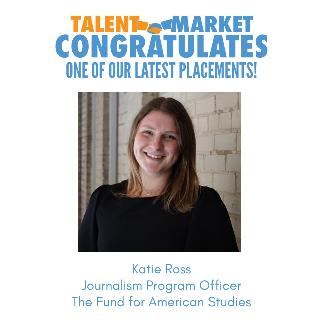 TalentMarket's tweet image. 🎉🎉 Congrats to another recent Talent Market placement, Katie Ross, for joining @TFASorg
 as their new Journalism Program Officer! 🎉🎉 #talentmarketplacement #libertyjob