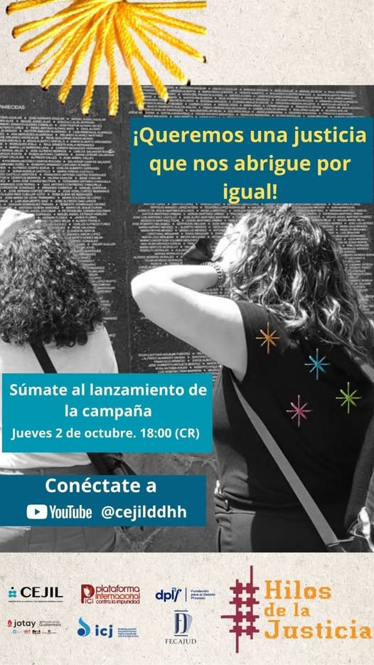 Diversas organizaciones centroamericanas lanzan campaña Hilos de la Justicia, que exige justicia honesta, independiente y sin privilegios.

facebook.com/10006452060075…