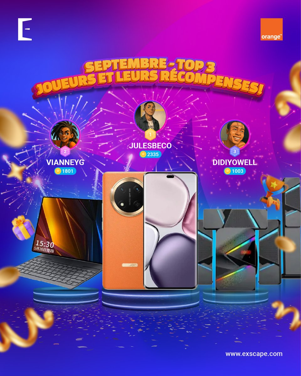 Exscape_FR's tweet image. Un immense bravo aux champions du mois de septembre ! Vous avez littéralement écrasé le classement le mois dernier !

Le prochain, ça pourrait être vous ! Alors continuez à jouer, libérez votre esprit de compétition et visez la première place en octobre !💪