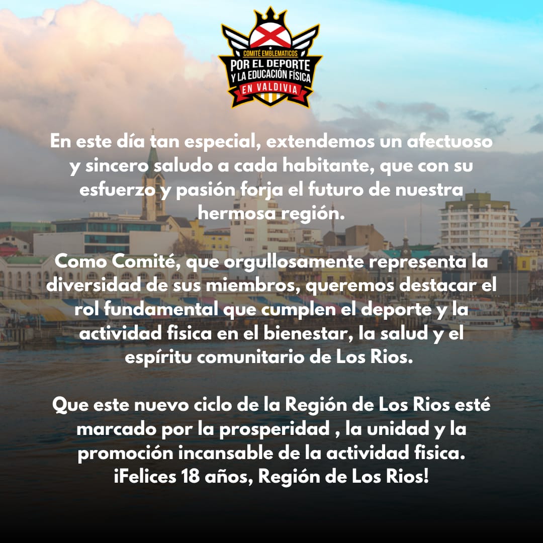 ¡Felices nos sumamos a la celebración de la fundación de nuestra hermosa y lluviosa región que tanto nos da día a día! 🎉🥳 #Valdiviacl