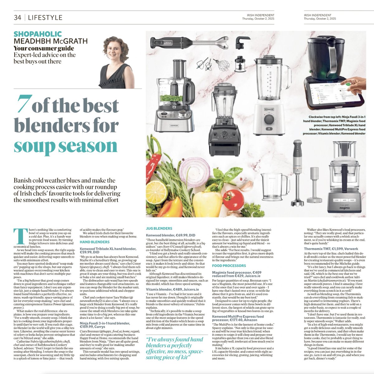 Cfulvio's tweet photo. So delighted to be included in today‘s @independent_ie in this lovely piece on all things ‘Soup Season‘ with lots of lovely fellow Irish chefs 🧑‍🍳 

Find the full article here 👉 https://t.co/FvKcQqwQku

#IrishIndependent #BallyknockenCookerySchool #SoupSeason #SeasonalCooking https://t.co/8mGFudCdwr