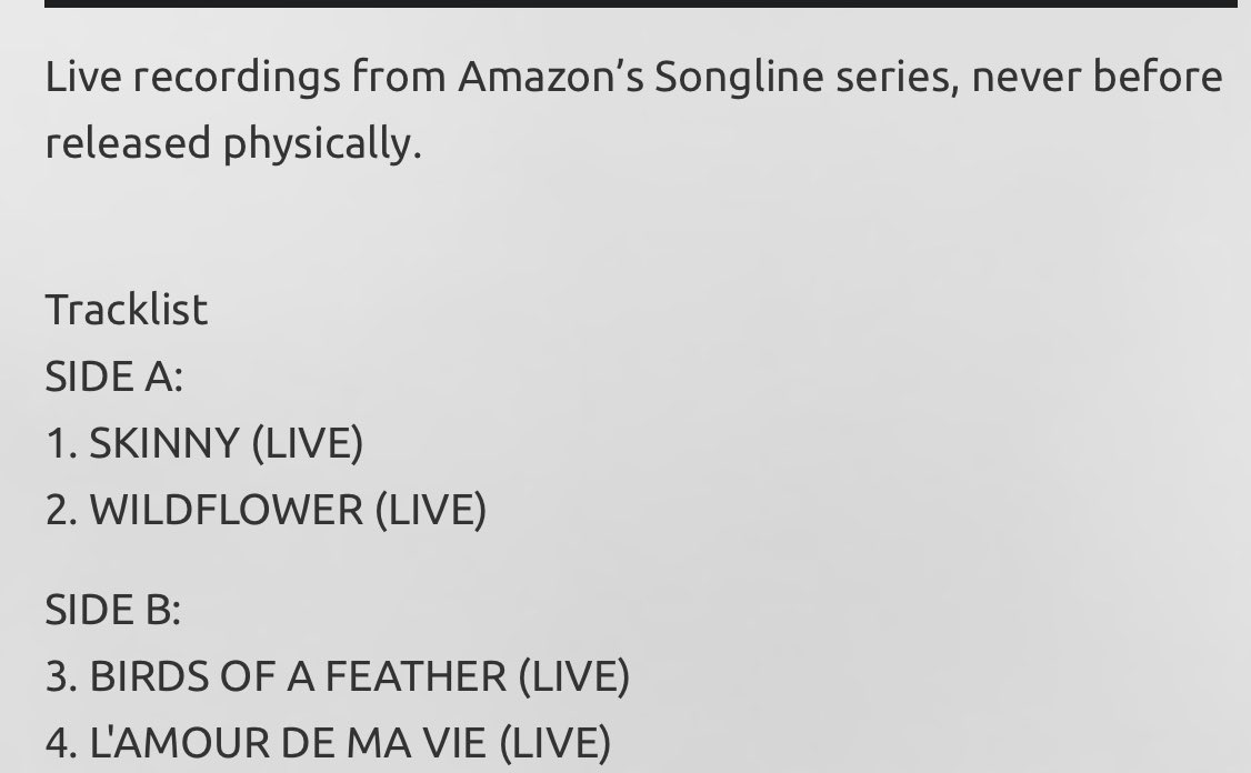 billieeilishtrs's tweet photo. Billie’s Amazon Songline 10” inch will be released exclusively for this year’s Record Store Day on November 28th! 🖤 https://t.co/7mPsshW1nc