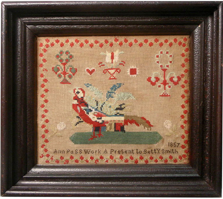 This unique 1857 friendship sampler was made by Mary Ann Pass of Blount County as a gift for Betty Smith, who was likely a cousin. It now serves as a touching record of the closeness between the girls, a relationship that may have otherwise gone unrecorded.