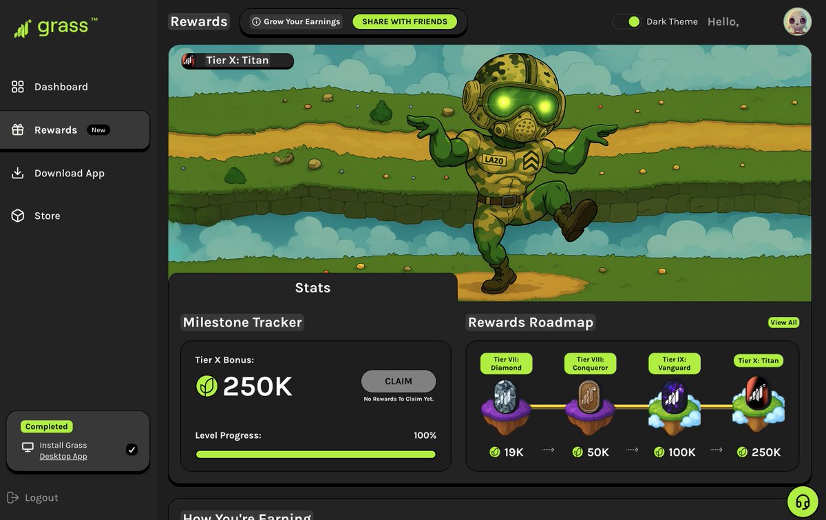 That moment when you open your Grass Rewards tab, see Tier X: Titan unlocked… 
and you can’t help but hit the Fortnite dance 💥🪖🌱 
$GRASS

<a href="/grass/">Grass</a> <a href="/grassfdn/">Grass Foundation</a>