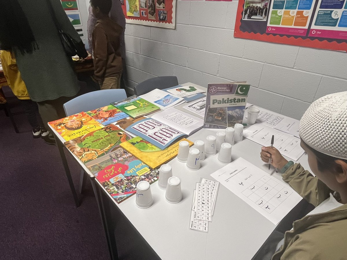 edenboysbolton's tweet photo. A warm welcome from the Languages department. Here you will be immersed in the Arabic, French and Pakistani culture. We have a range of treats for you to try whilst you are scanning our students’ books and taking part in the language acquisition activities. #WeAreStar https://t.co/jLk4Gvz3ZW
