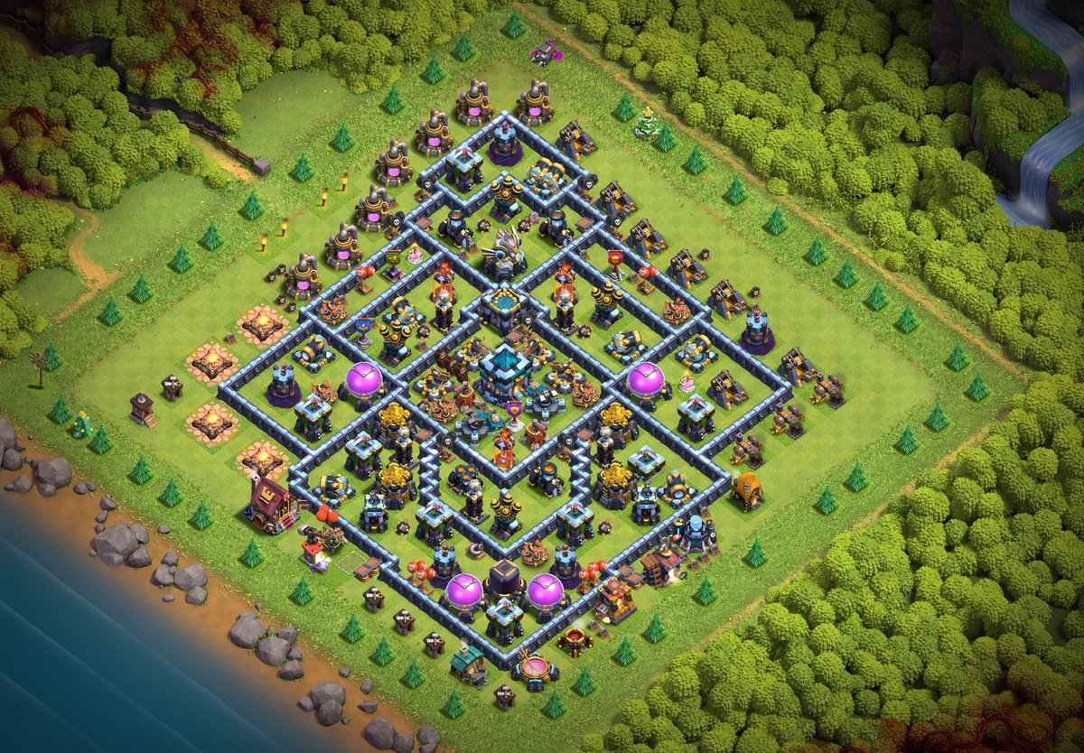 AdamT1991's tweet photo. Maxed TH13 base on #CoC, I’ve been working on it since April. Time to progress to Town Hall 14! I’ve had this account since 2013. #clashofclans #supercell https://t.co/VuXWY3IaSl