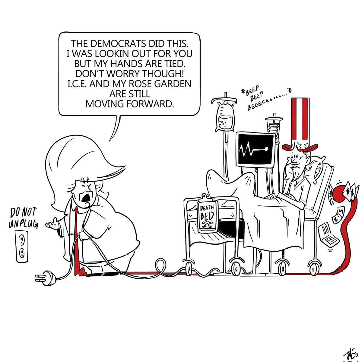 floodzonecomics's tweet photo. Trump won't cut Medicaid, he'll just unplug it

@floodzonecomics #floodzonecomics #2025 #trump #healthcare #medicaid https://t.co/MXrOsIPIY0