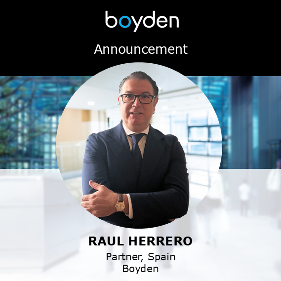Announcement: We proudly welcome Raul Herrero as Partner, #BoydenSpain.

With 20 yrs in executive search, Raul specializes in energy, industrial, and infrastructure, advising boards and C-level leaders on transformative leadership solutions. Welcome Raul! 
boyden.com/raul-herrero/