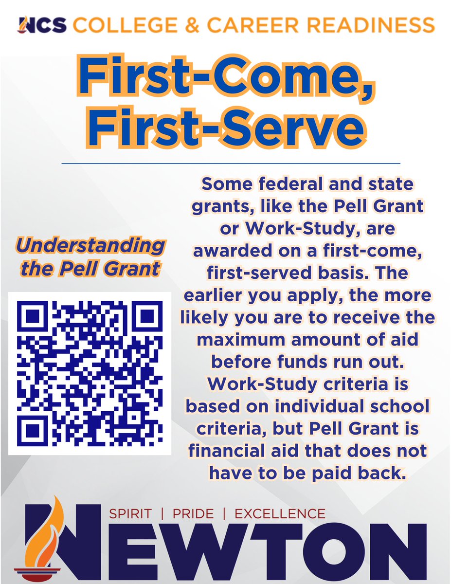 ccr_newton's tweet image. FAFSA is a race not a stroll! The earlier you apply the better, so don’t want! All QR codes are also available in our Linktree your convenience and additional questions can be directed to FAFSA.gov. Good Luck students!