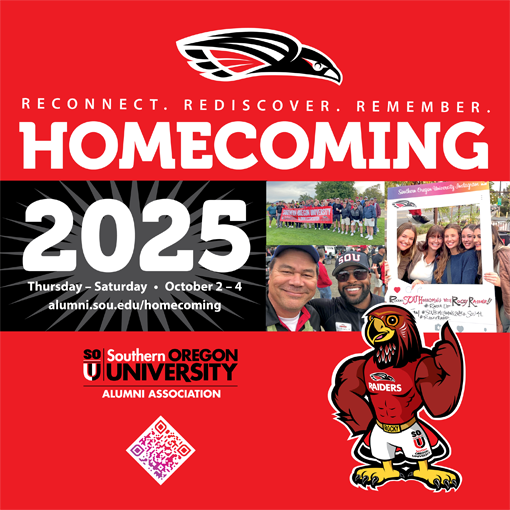 Raider Fam! Ready to re-connect, celebrate, and make new memories? SOU Homecoming 2025 is here this weekend! From the alumni tailgate and football game to art exhibits, theater performances, golf, open play, and more! alumni.sou.edu/homecoming/ #RaiderUp #souashland