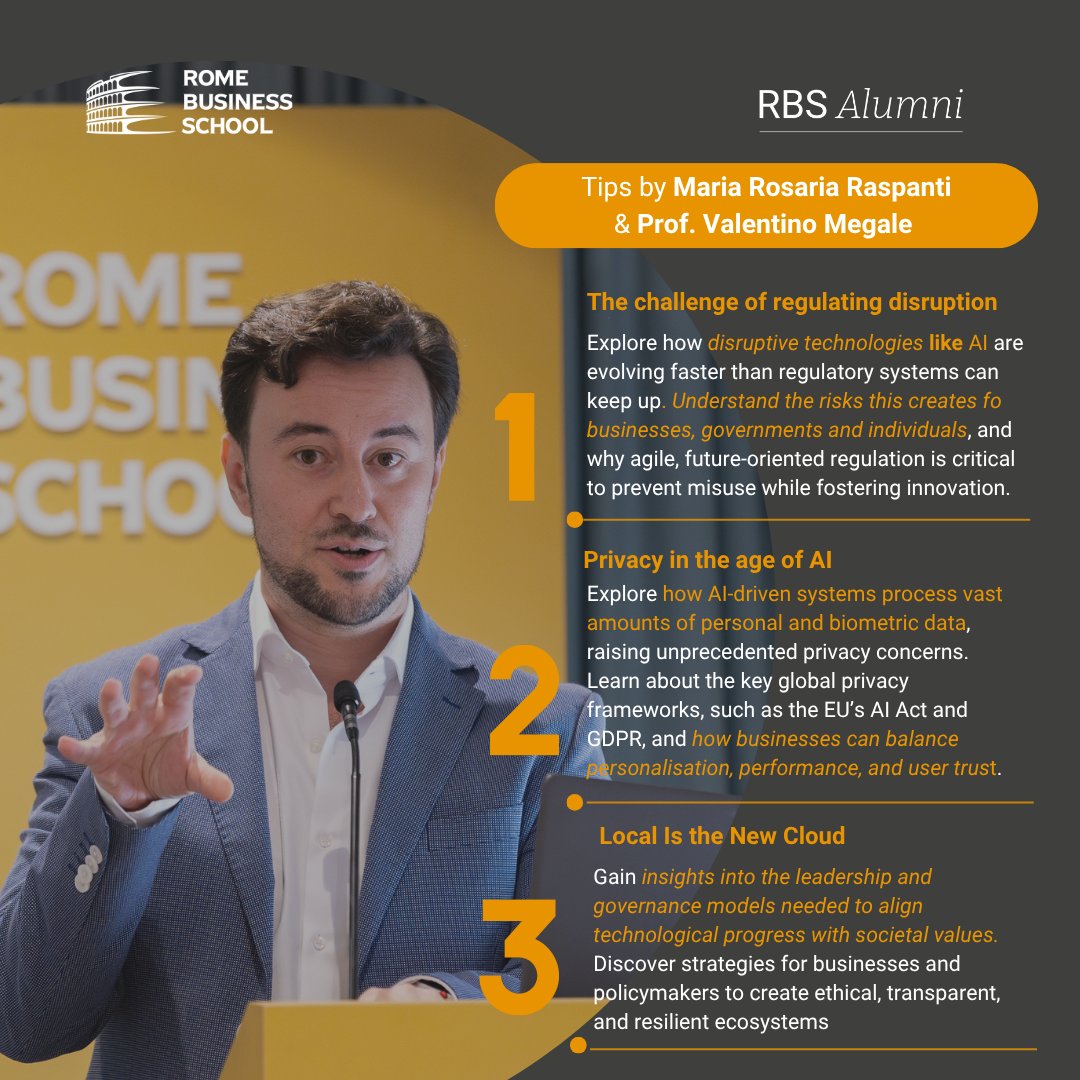 🎙️ Prof. Valentino Megale, PhD, speaks with business lawyer M. Rosaria Raspanti on AI, algorithms &amp; big data—exploring how law can keep pace with disruptive tech.
Don’t miss this episode on ethical, transparent, and sustainable innovation! #RBSInnovationBites #AI #EthicalTech