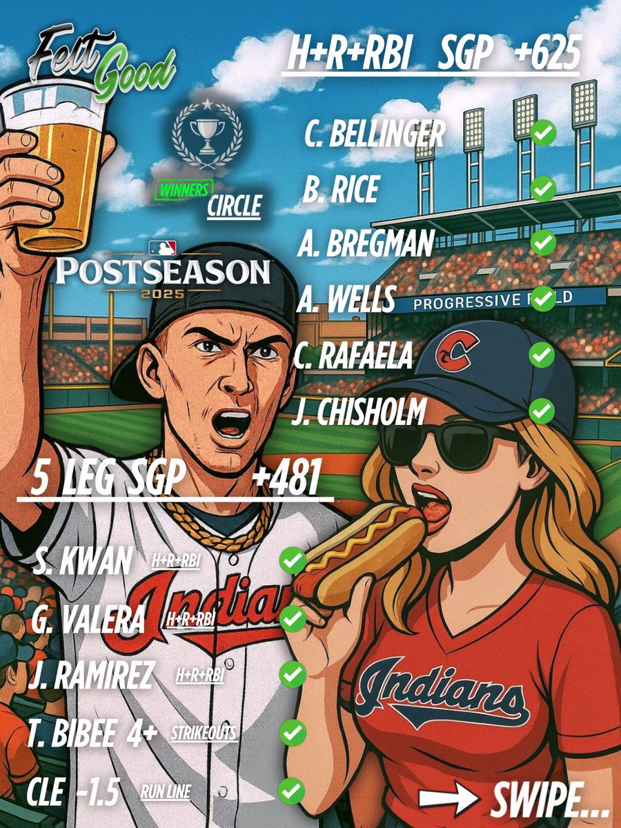 feltgoodbets's tweet photo. October baseball just hits different ⚾🍻 Nothing better than cashing tickets with your crew while the your teams making noise. +625 &amp; +481 were just a few of the slips in the Winners Circle last night! And your goddamn right... It Felt Good!💰 #Postseason https://t.co/aqYlhoYSLw