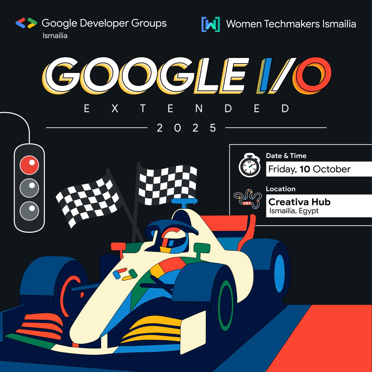 GDGIsmailia's tweet image. جاهزين نرجعلكم بحاجة كبيرة جدًا 💥

استنونا في I/O Extended 2025 يوم 10 أكتوبر في Creativa Hub Ismailia 🏛️

يوم مليان Talks ,🤝 Networking🎤 , و Inspiration 🚀

قريب هنعرفكم على السبيكرز وجدول اليوم ⏳#ioextended #creativahub #GDG #GDG_Ismailia #WomenTechmakers #wtm_ismailia