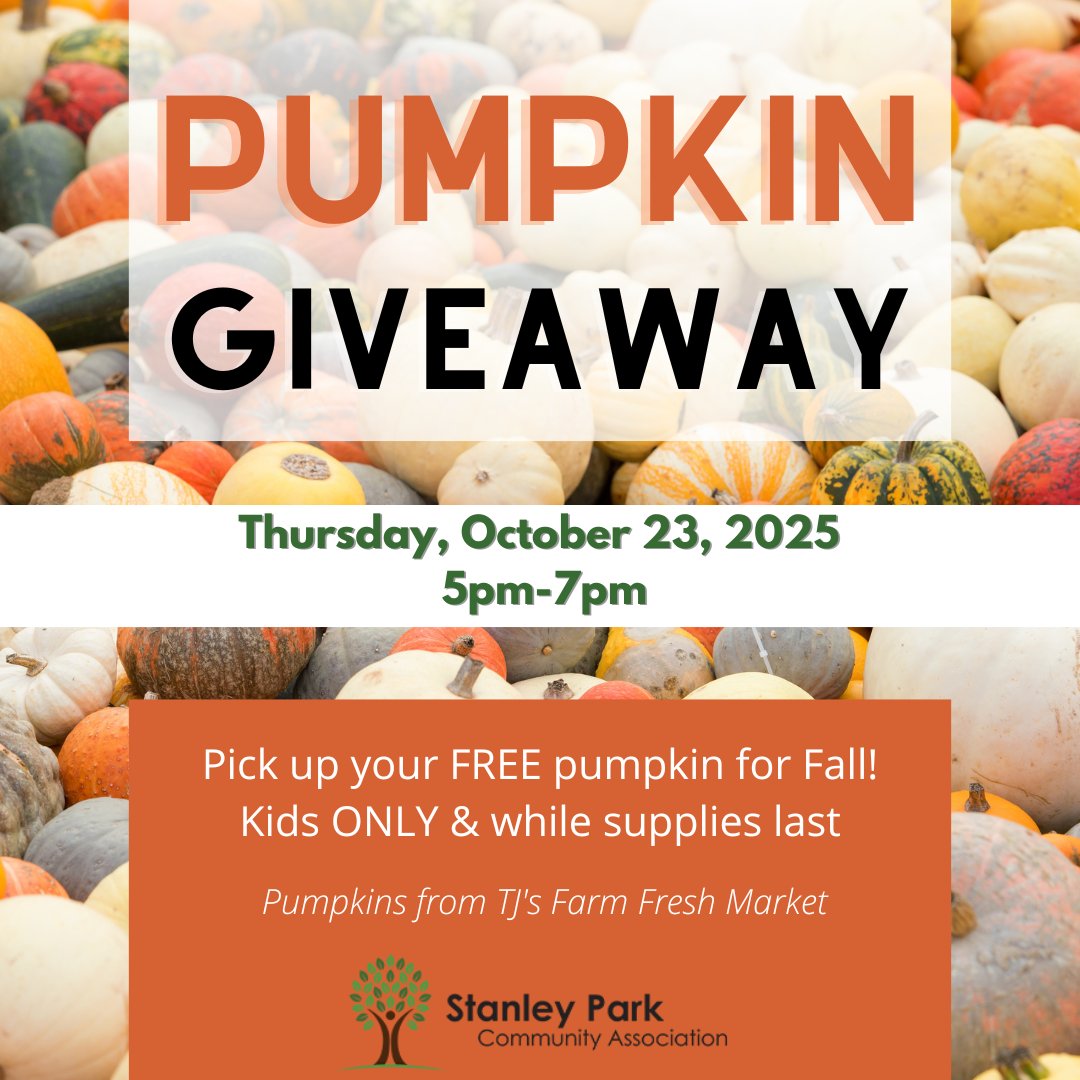 3 weeks from today - SAVE THE DATE for your 🎃 free pumpkin 🎃 Stop by SPCC on Thursday, October 23th starting at 5pm! While supplies last; for kids ONLY.
 #ExploreKitchener #KWAwesome #FreePumpkin #FallPumpkin