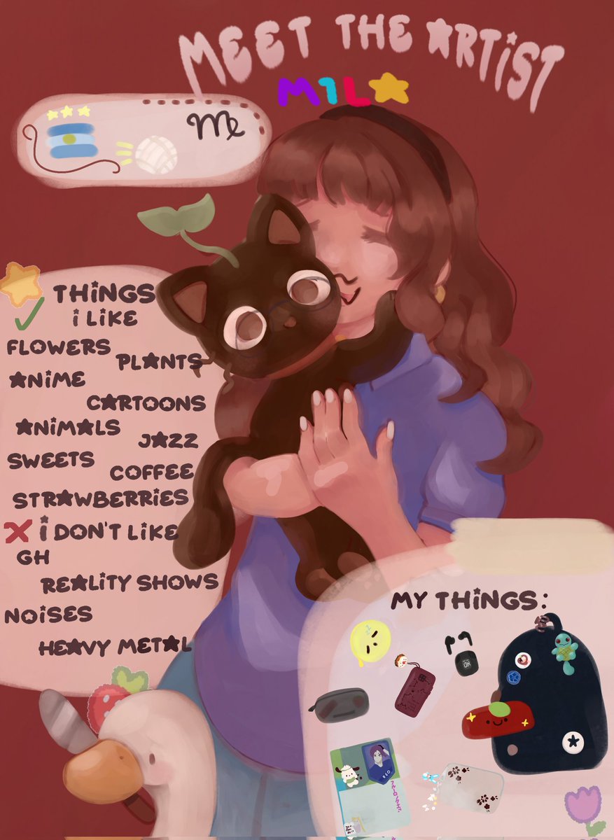 Después de un año por fin se me ocurrió subir el meet de artist 
Justo en octubre como si no hubiese otro mes 🥀🥀🥀

#meettheartist #artist #ArtistOnTwitter #ArtistOnX #DigitalArtist #DigitalArtist