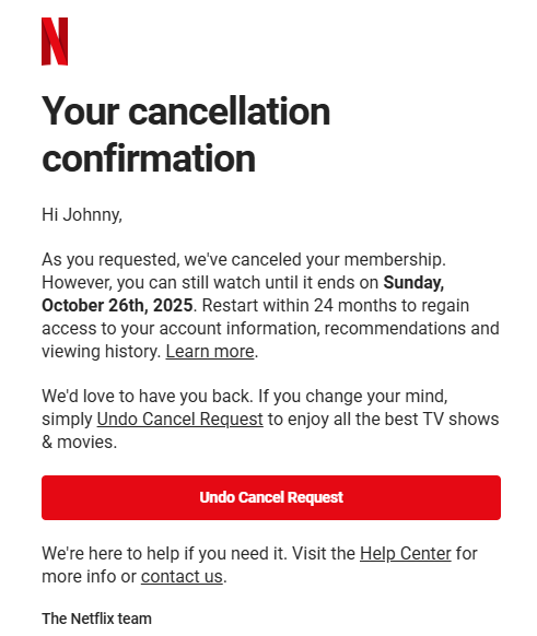 johnny7ouis's tweet photo. @netflix  I'm out. #CancelNetflix https://t.co/OrA1il5aLz