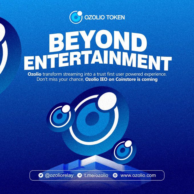 Streaming redefined: Ozolio offers AI-driven chat, audience insights, interactive overlays, and gamification. Unlock intelligent engagement. Coinstore launch is near.

Join
🔗 ozoliotoken.io
#Coinstore #Ozolio #IEO 
<a href="/CoinstoreExc/">Coinstore</a>