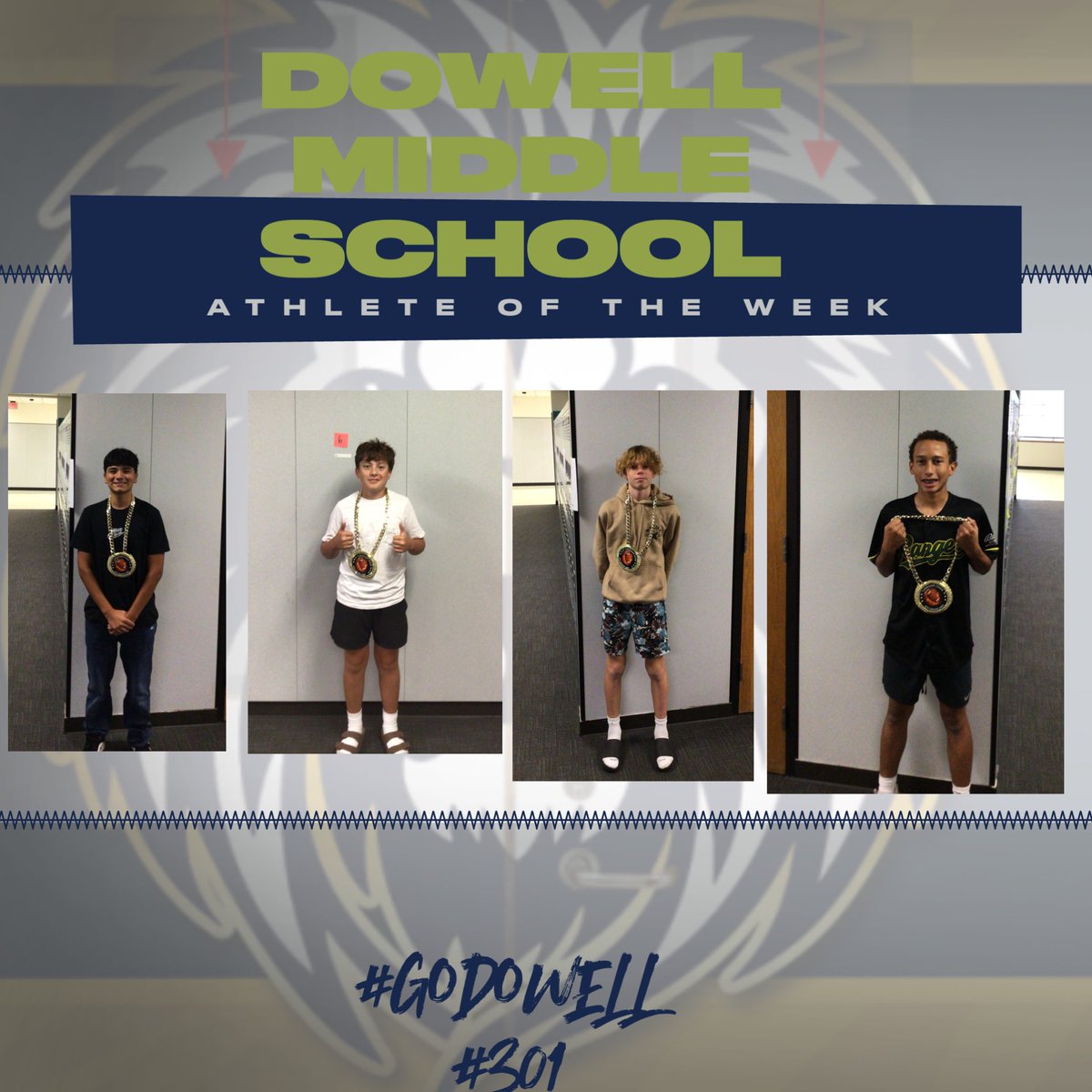 DMS_LionsAth's tweet photo. Congratulations to our 8th grade players of the week!
Great job men!
#301
#Dowell
#BeTheStandard https://t.co/CYNLQLQmAr
