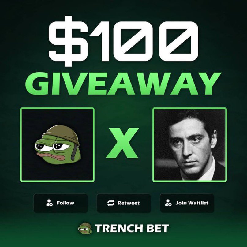 Clogs420's tweet image. 🎁 $100 Crypto Giveaway🎁

✅Follow @trenchbet 
✅Like+RT+Tag some friends
✅Sign Up trenchbet.com/r/clogs42000

Use code “Clogs42000” &amp;amp; show proof!

Winners will be selected in 7 days!