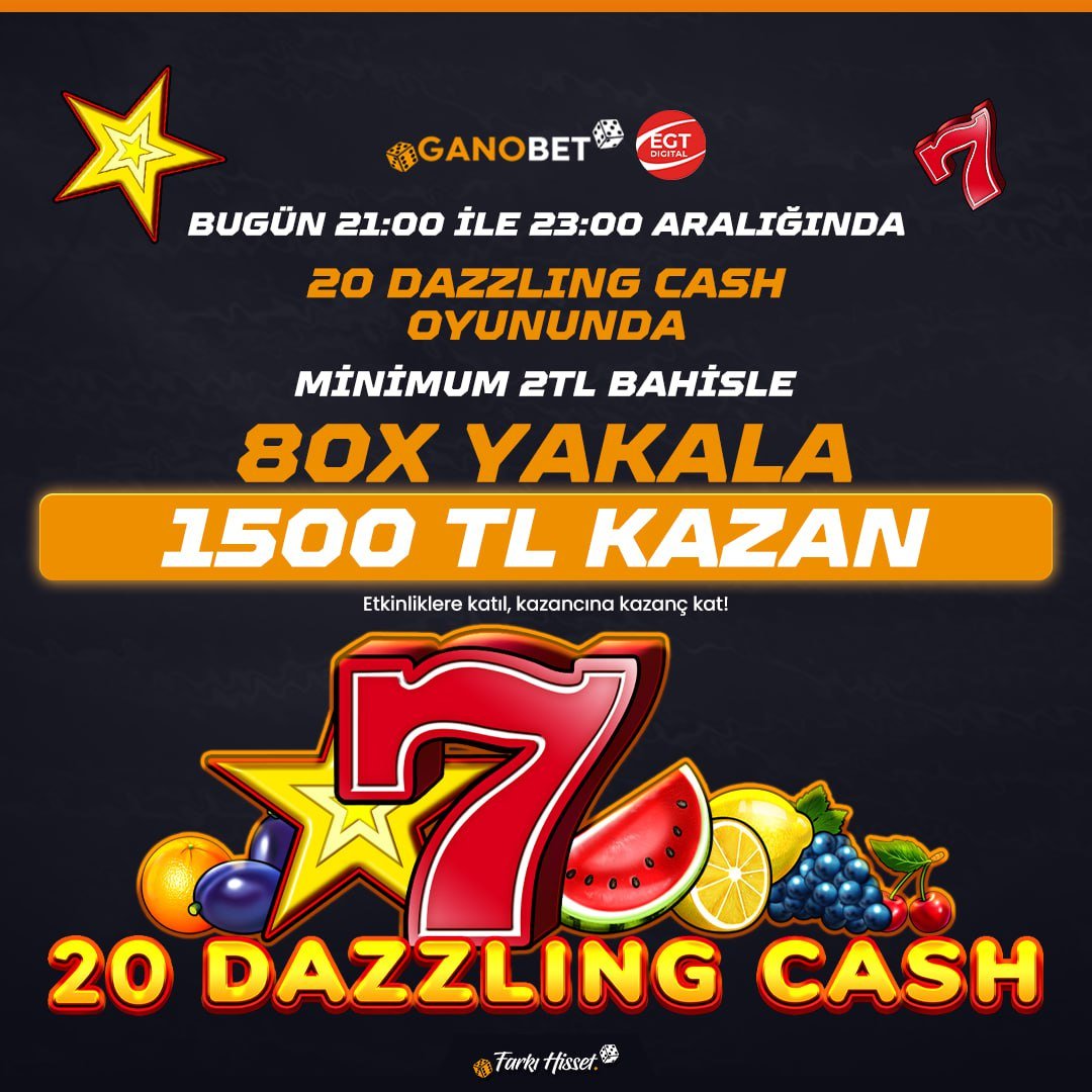 SosyalGano's tweet photo. GANOBET ÇARPAN YARIŞI BAŞLIYOR!

💎Oyun Adı : 20 Dazzling Cash
💎Süre: 2 Saat
💎Görev: Minimum 80x çarpan yakala!
💎Minimum Bahis: 2TL
💎Ödül: 1500TL

Belirtilen süre içerisinde 80x veya üzeri çarpan yakala 1500TL nakit ödül senin olsun!

⏰ 21:00'da başlayacaktır! https://t.co/NReswq3dP3