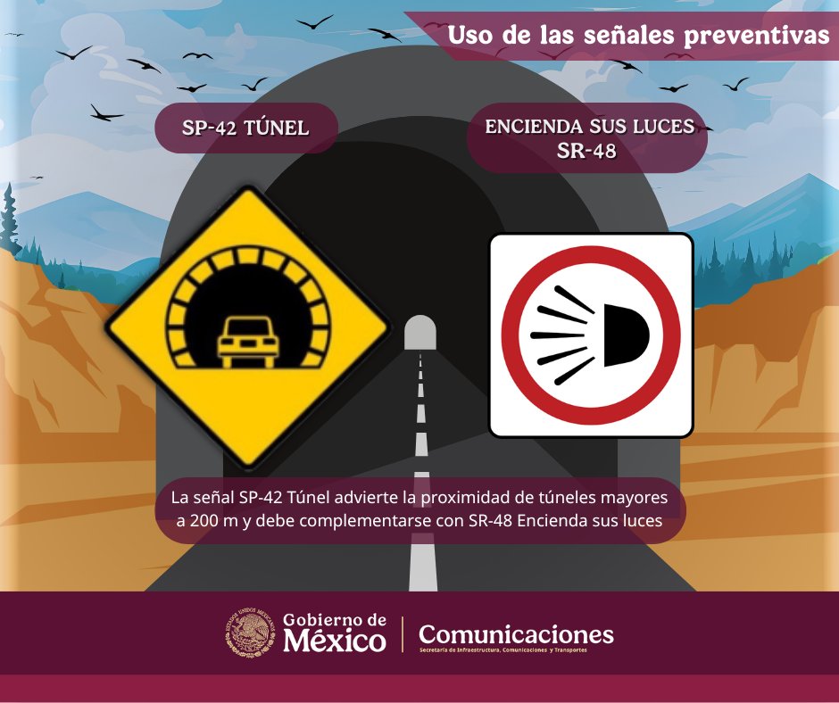 SICT_Hidalgo's tweet photo. 🚦 La seguridad vial comienza con pequeños hábitos: enciende tus luces, respeta las indicaciones y al atravesar un túnel hazlo con precaución. 
⚠ Tu atención puede salvar vidas.
#SeguridadVial #ConduceConCuidado #Prevención https://t.co/FV3Ez8YDqu