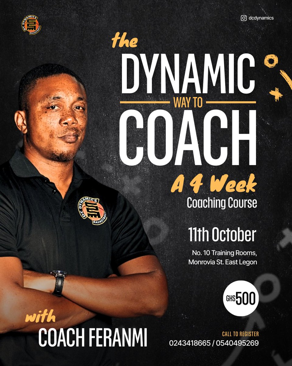 DCDynamics's tweet image. Time to grow with us!📚

We’re moving away from the court back to the classroom with @coachferanmi with the return of the Dynamic Way to Coach!🔥

Sign up now to learn, grow and become a Dynamic Coach and join our team! Dm or call for any inquiries 📲