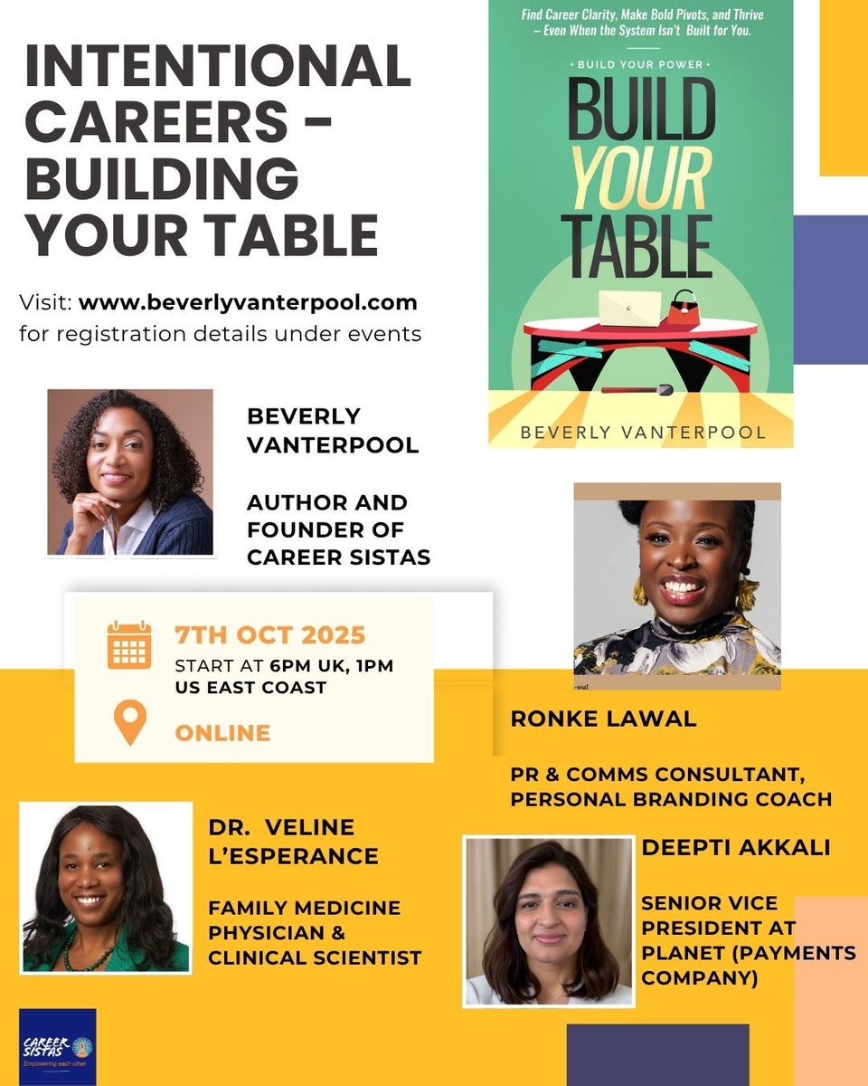 I'll be moderating  this fantastic virtual panel next week.

Please do join me if you can! It's FREE to attend #BuildYourTable careersistaslimited-371.my.webex.com/webappng/sites…