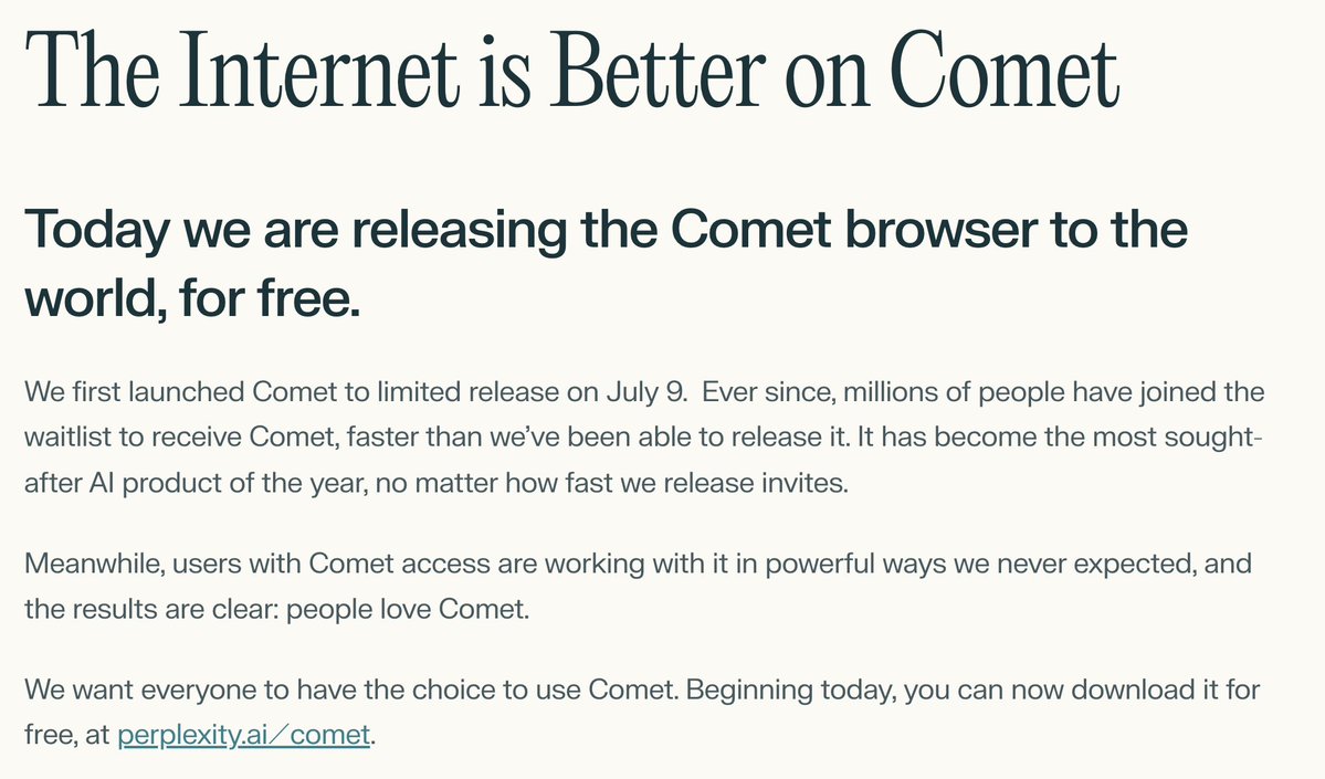 AravSrinivas's tweet image. Here's our vision for Comet, personal assistants and a better internet