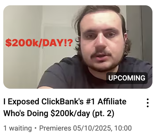 Joshua Gavin (@joshdgavin) on Twitter photo I exposed ClickBank's #1 AFF doing $200k a day.
I got him to reveal everything.
We went for 2-hours long.
Link in bio to save it👆 I exposed ClickBank's #1 AFF doing $200k a day.
I got him to reveal everything.
We went for 2-hours long.
Link in bio to save it👆