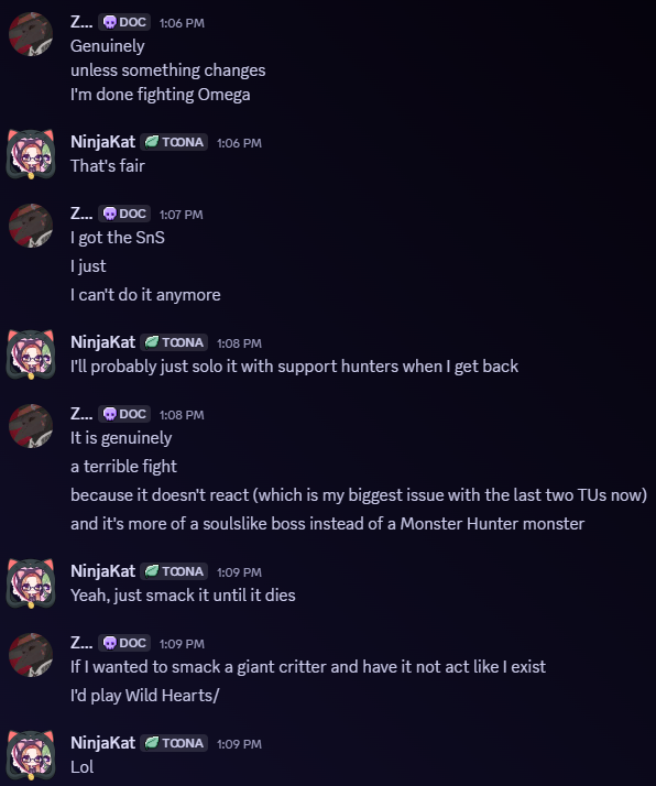 My recent discourse with the Omega fight in Wilds