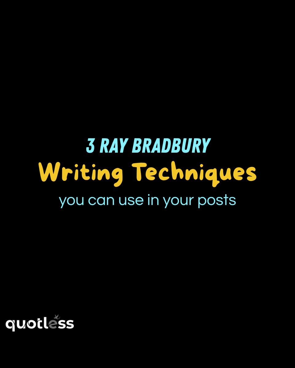 quotless's tweet photo. Ray Bradbury built worlds by starting with a single, powerful word. Let's try it.
At Quotless, we believe the most powerful stories start with a single spark. Join a community built on creative fuel👉 Ignite your writing 🔗 https://t.co/B0cOLCZWuV https://t.co/bObeCec4b2