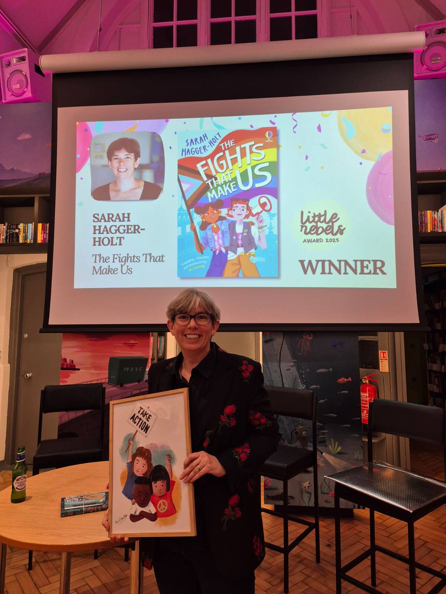It was such a joy yesterday to see my book 'The Fights That Make Us' win the Little Rebels Award. I hope it can help inspire, encourage and empower all us - old and young rebels alike - to carry on fighting for equality.🏳️‍⚧️🏳️‍🌈