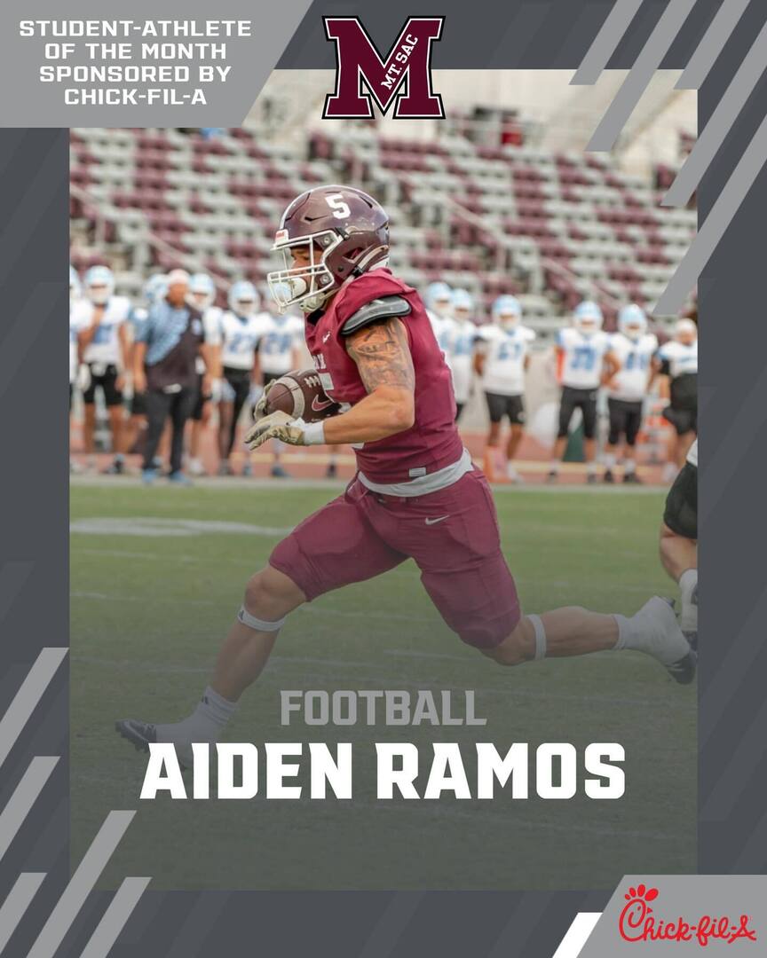 📣 Mt. SAC September Student-Athletes of the Month🏅

Big congrats to Aiden Ramos 🏈 and Mayah Tiscareno 🏐 for being named Student-Athletes of the Month! 💪📚

🔥 Aiden Ramos has been unstoppable on the field — leading the entire state with 12 rushing t… instagr.am/p/DPUddcVkms6/