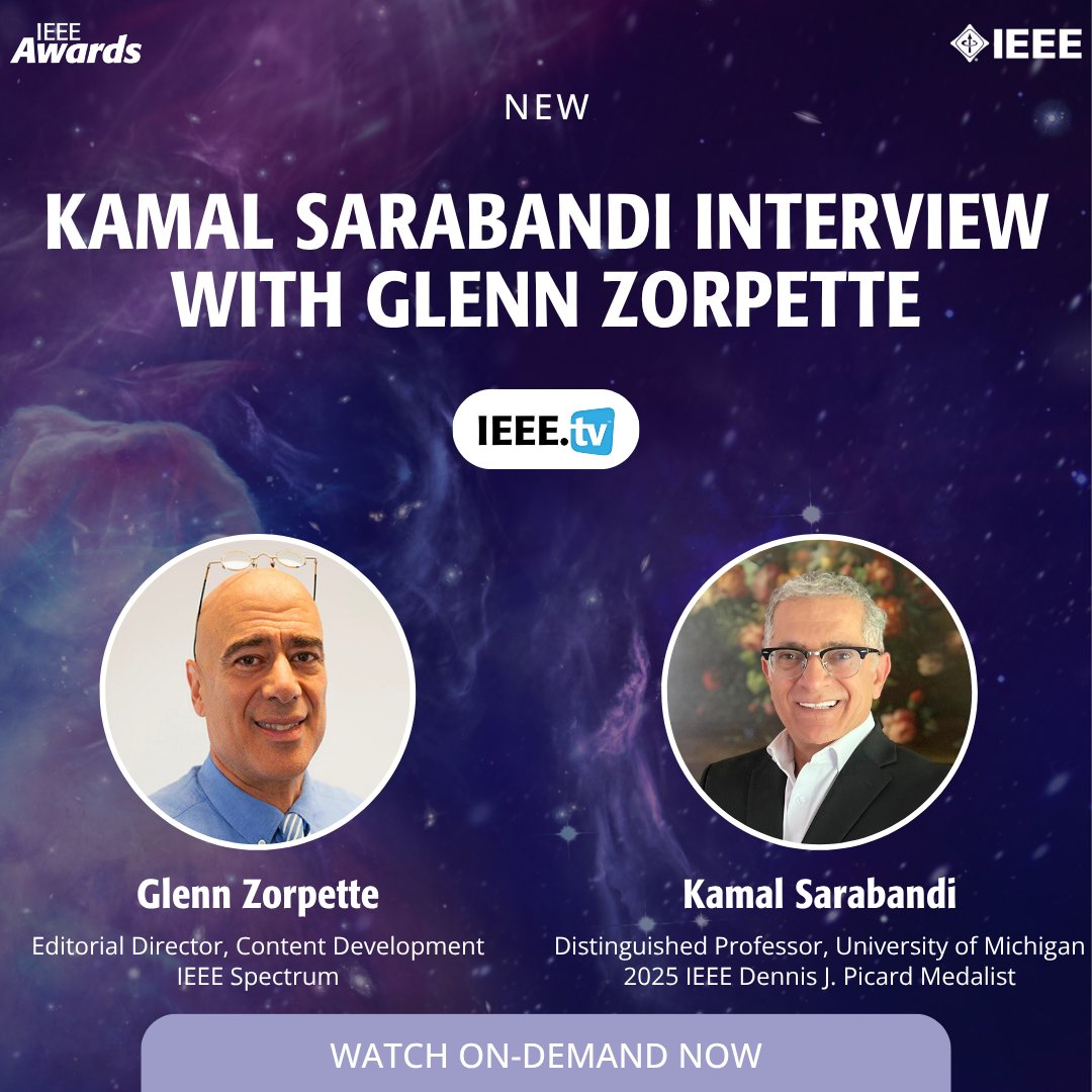 IEEEAwards's tweet image. How are #RemoteSensing and applied #electromagnetics advances changing our world? Find out in this @IEEEtv interview with 2025 @IEEEorg Dennis J. Picard Medalist Kamal Sarabandi of @UMich and @IEEESpectrum&apos;s Glenn Zorpette (@Electric_Genie): bit.ly/42kov13 #IEEE