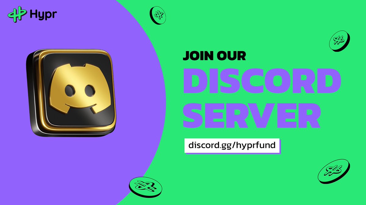 𝐉𝐨𝐢𝐧 𝐎𝐮𝐫 𝐃𝐢𝐬𝐜𝐨𝐫𝐝 𝐒𝐞𝐫𝐯𝐞𝐫 𝐍𝐨𝐰

This isn’t just another chat room. Our Discord is where the real heartbeat of $HYPR lives:
✅ Live events, AMAs, and Q&amp;A sessions with the team
✅ Early updates on upcoming Hypr Drops and partnerships
✅ A space to share ideas,