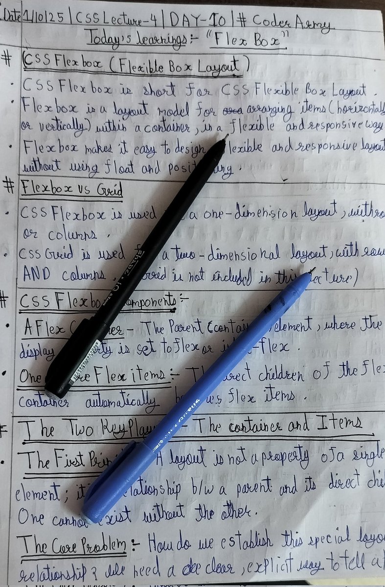 SameerUsma79873's tweet image. Week 2 | DAY-10

Web development Journey | Mern Stack.

Today&apos;s Learnings -Css &quot;Flex Box&quot;.

#coderarmy
#mernstack 
#Css 
#webdevopment