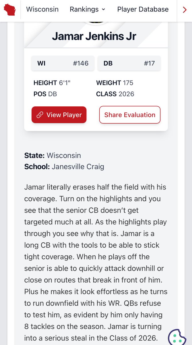 Jamar Jenkins Jr (@jamarjofficial) on Twitter photo Thank you <a href="/MJ_NFLDraft/">Mark Johnson</a> and <a href="/PrepRedzoneWI/">Prep Redzone Wisconsin</a> for the write up and the ranking!! Still got work to do. Thank you <a href="/MJ_NFLDraft/">Mark Johnson</a> and <a href="/PrepRedzoneWI/">Prep Redzone Wisconsin</a> for the write up and the ranking!! Still got work to do.