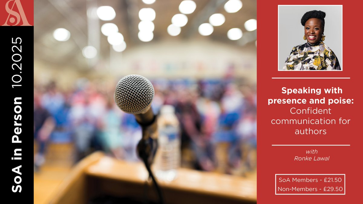I'm really looking forward to facilitating this session on behalf of <a href="/Soc_of_Authors/">The Society of Authors</a> on the 8th October. 

If you're an author who wants to speak with more confidence and authority about your work this is for you. Grab your ticket here: societyofauthors.org/event/soa-in-p…