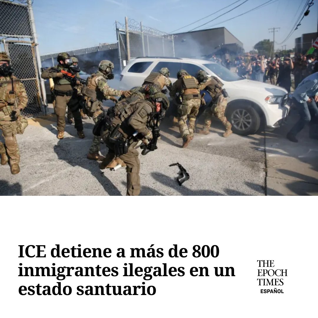 EpochTimesEs's tweet photo. ICE lleva a cabo detenciones masivas mientras enfrenta violencia, ataques y disturbios en distintas instalaciones del país. ¿Qué está pasando?
#ICE #Inmigración #EstadosSantuario #Dallas #Illinois #SeguridadNacional #RedadasICE #NoticiasUSA #Actualidad #InmigraciónEEUU
Mira la nota👉 https://t.co/RMXZivDQZ4