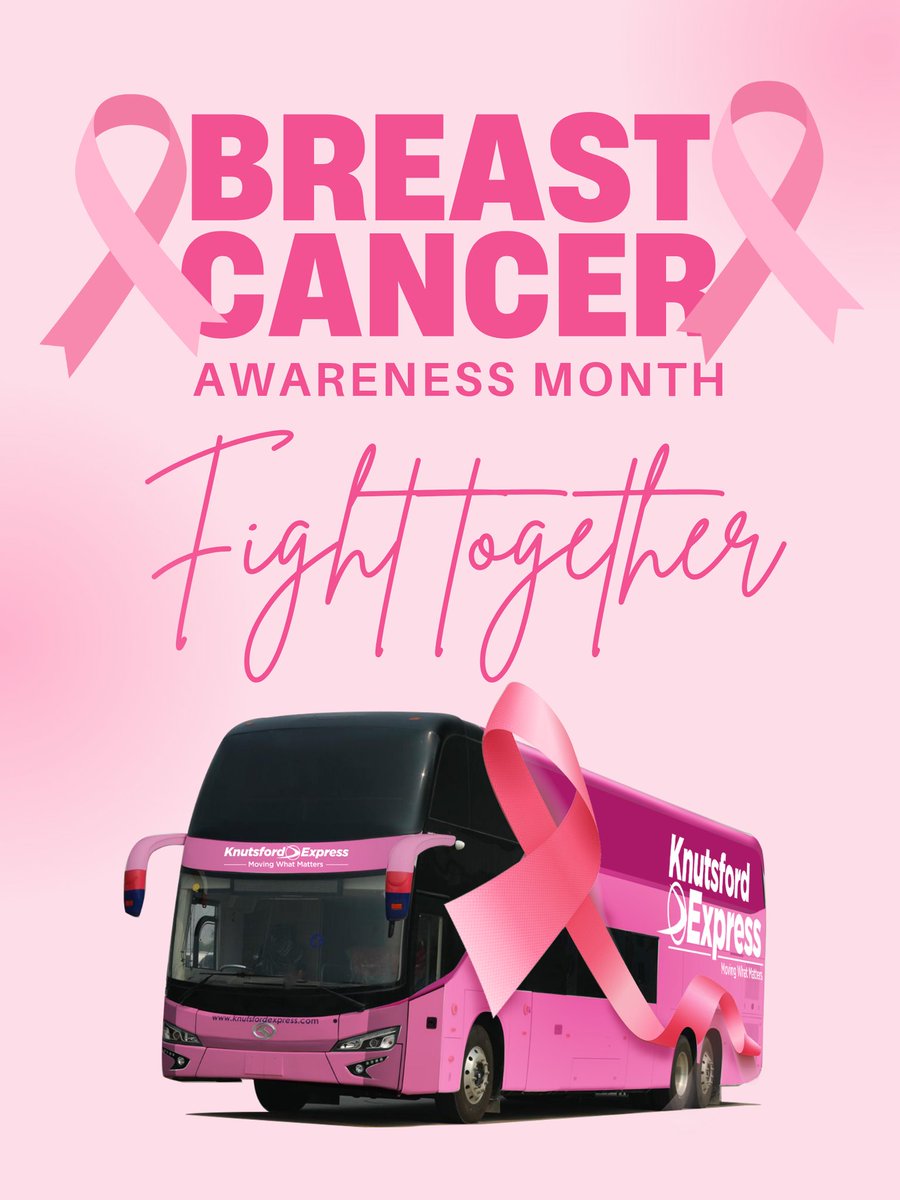 KnutsfordExpres's tweet photo. Knutsford Express stands with warriors, survivors, and supporters this October. 💕
#BreastCancerAwareness #KnutsfordExpress #MovingWhatMatters https://t.co/qLBapFo7Rg